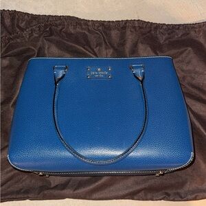 Kate Spade Blue Satchel with Textured Leather